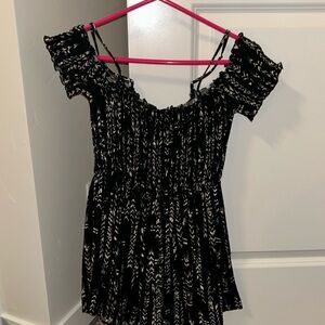 black and white romper